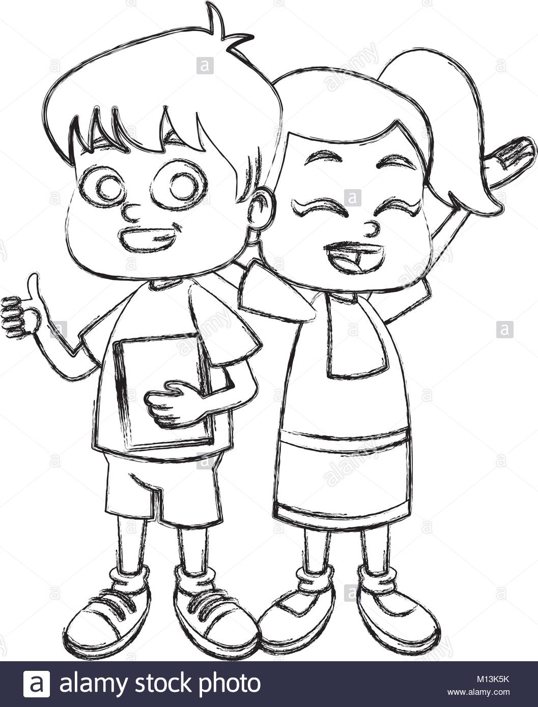 1057x1390 Little School Kids Cartoon Stock Vector Art Amp Illustration, Vector