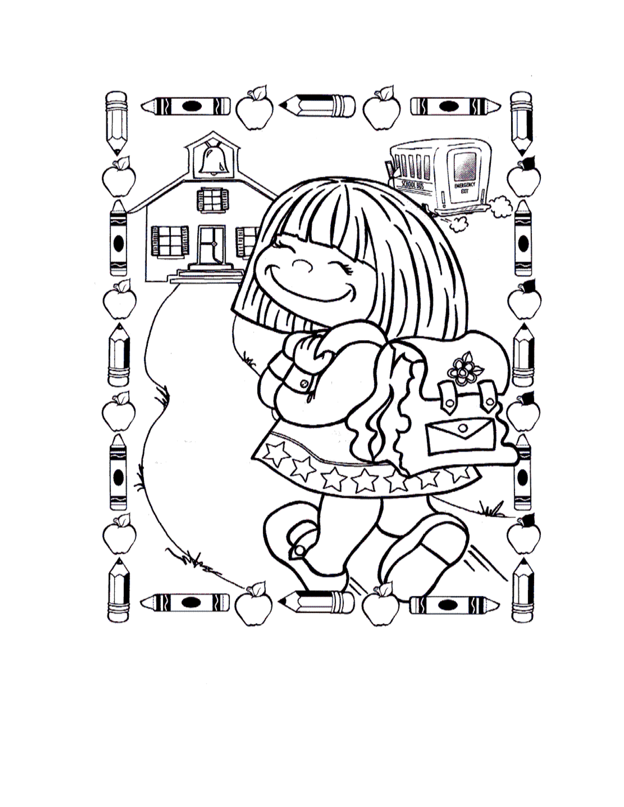 1275x1650 First Day Of School Coloring Pages