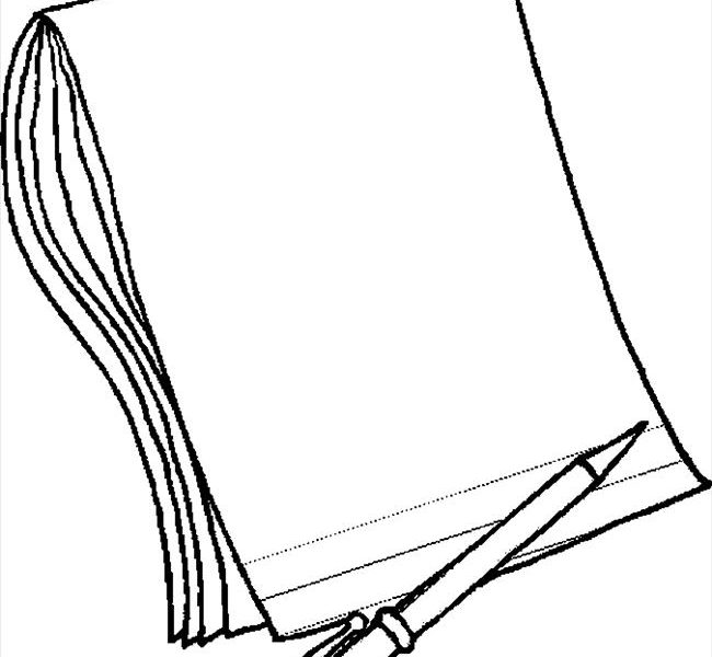 650x600 Paper Coloring Pages Pencil Paper 2 Coloring Page Free School