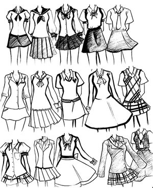 300x367 Sketches Of School Uniform Designs