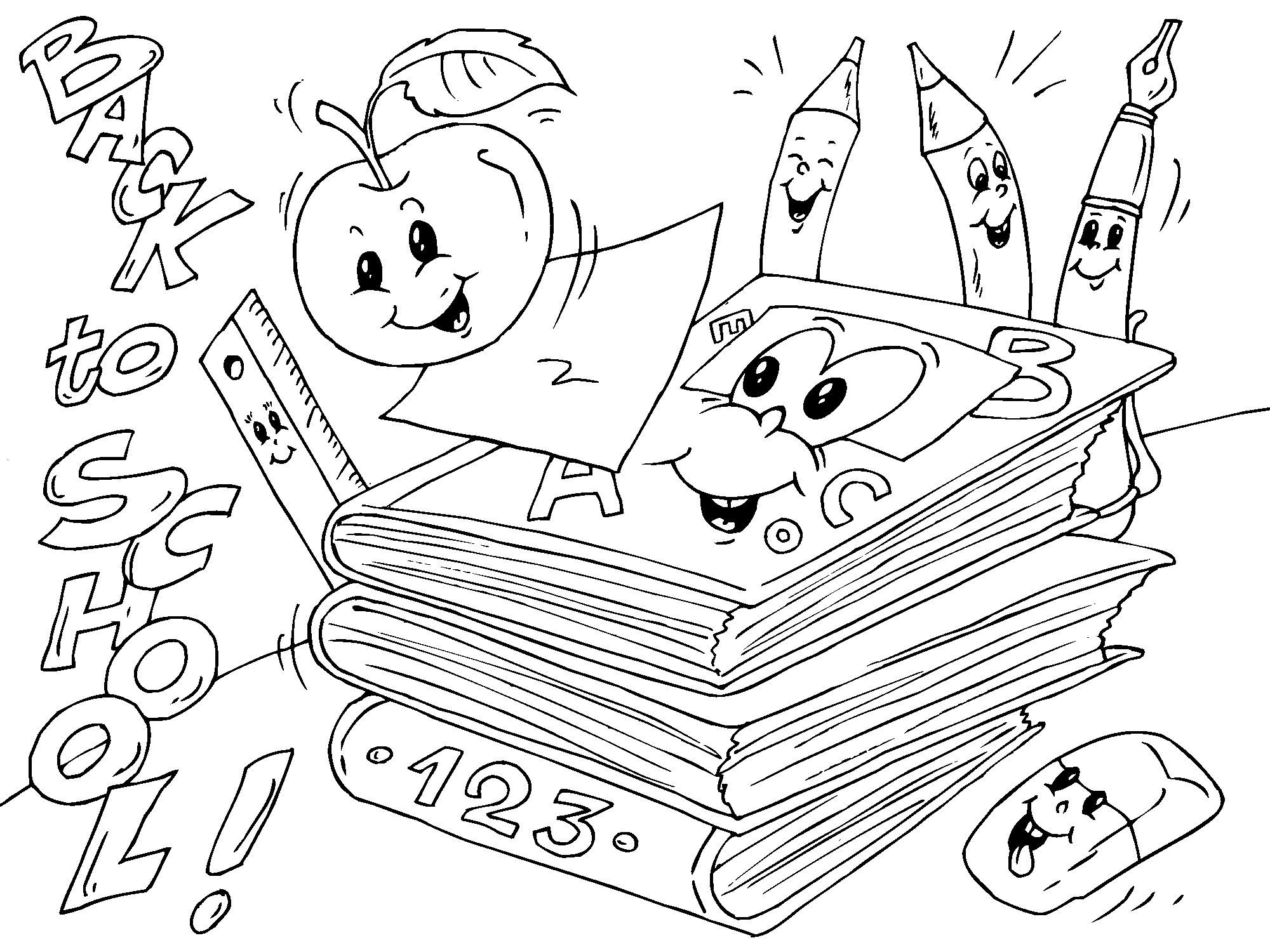 2000x1500 Coloring Page Back To School