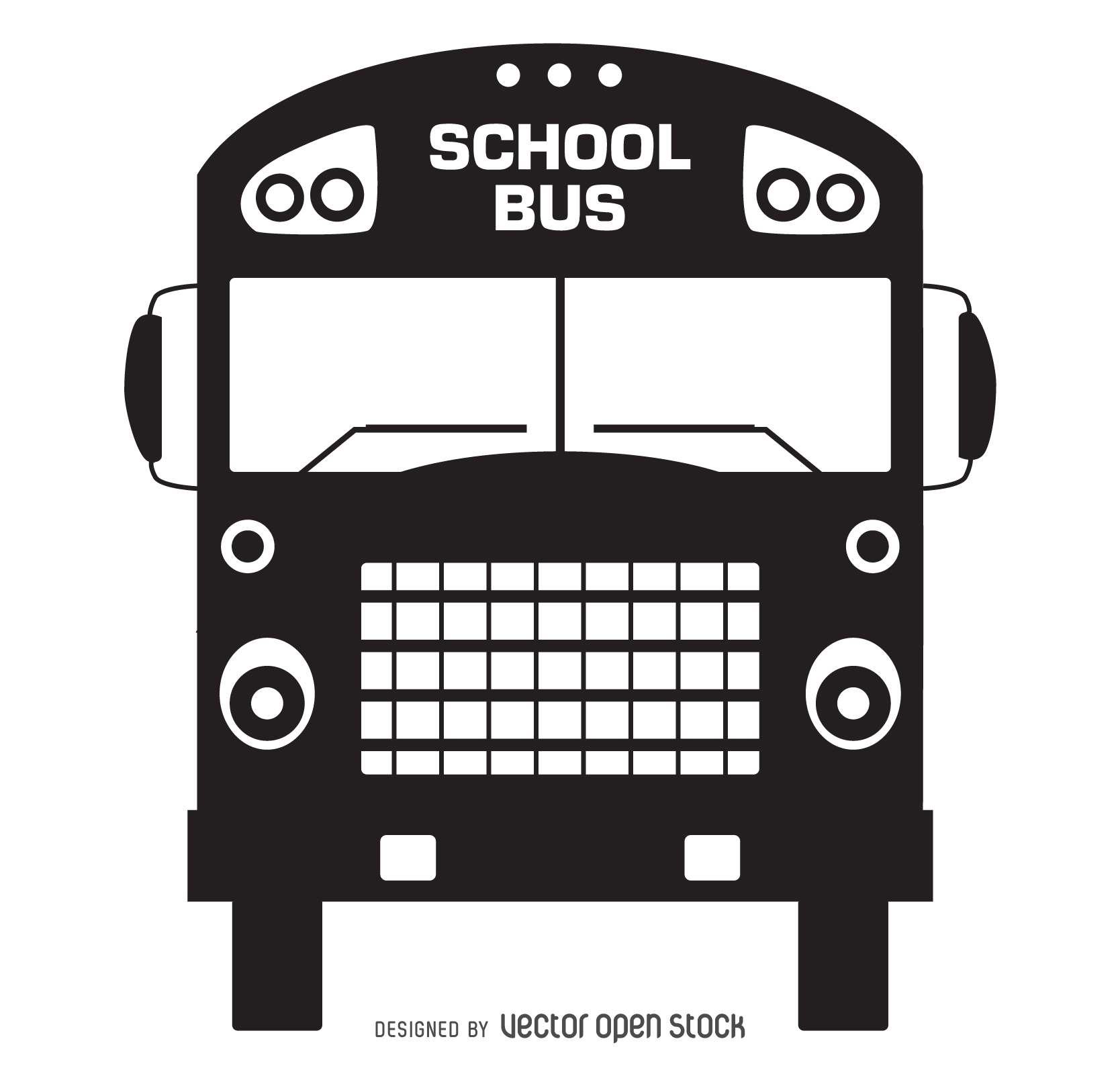 1668x1600 Old School Bus Silhouette