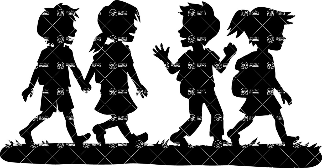 1226x640 School Kids Walking Graphicmama Graphicmama