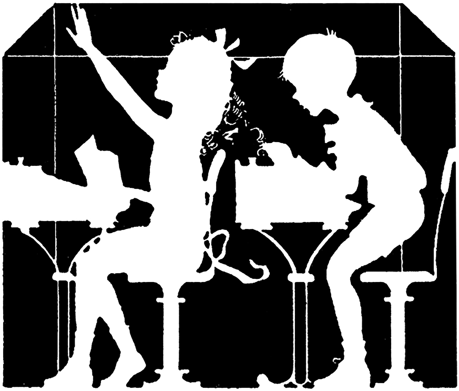 1500x1276 Vintage School Children Silhouette