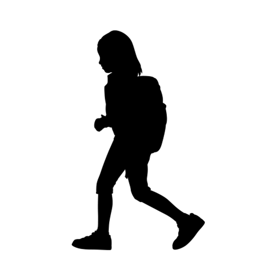 550x550 Full Size School Girl Silhouette Decals, School Girl Silhouette