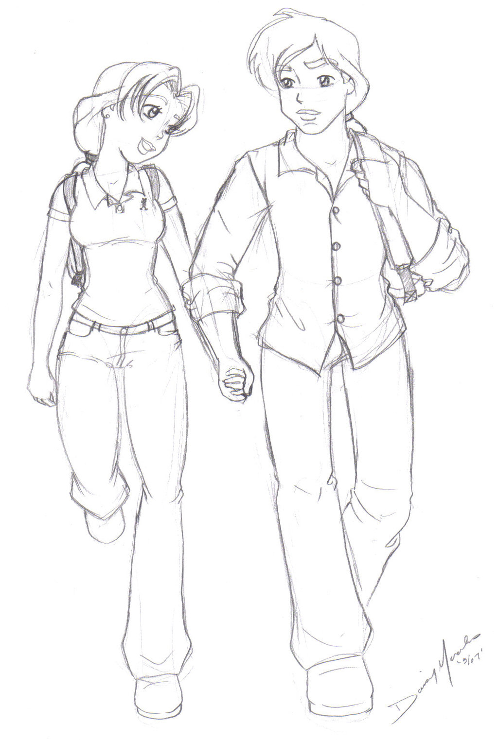 1024x1523 College Sweethearts Sketch By On @