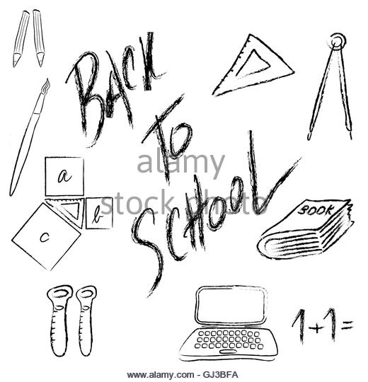 520x540 Doodle School Supplies Book Paper Stock Photos Amp Doodle School