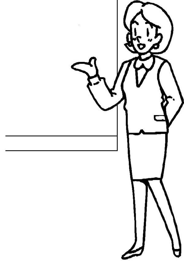 600x848 School Teacher Clipart Black And White