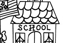 220x150 School House Coloring Page