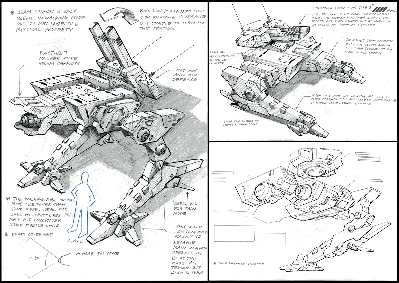 1600x1137 Unmanned Tank Type2 Drawing By 4 X S