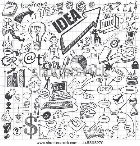 450x470 Business Doodles Stock Vektorillustrationsnummer 145898270