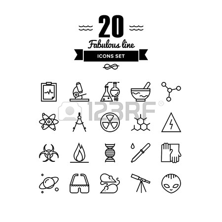 450x450 Thin Lines Icons Set Of Scientific Experiments, Bio Technology
