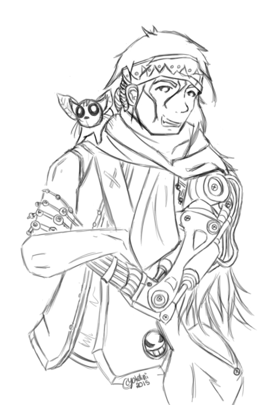 531x800 Oc] Main Oc Yota In Science Fiction Line Art By Yotelini