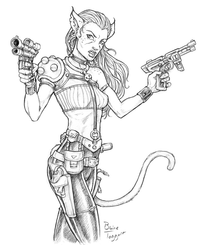 800x935 Sci Fi Cat Girl By Staino Coloriage Science Fiction, Aliens