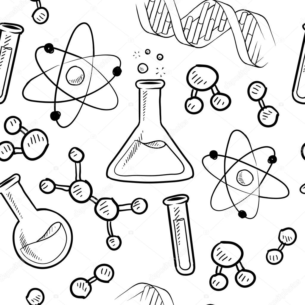 1024x1024 Seamless Science Laboratory Vector Background Stock Vector