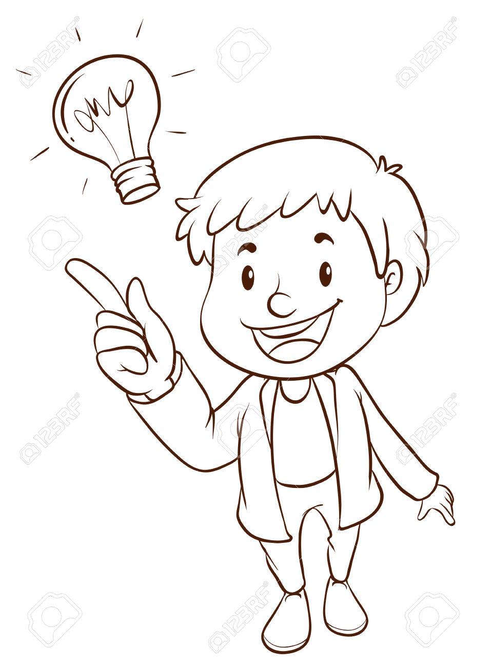 959x1300 Illustration Of A Plain Drawing Of A Scientist On A White