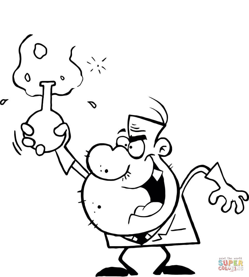 962x1070 Cartoon Mad Scientist Coloring Page Free Printable Coloring Pages