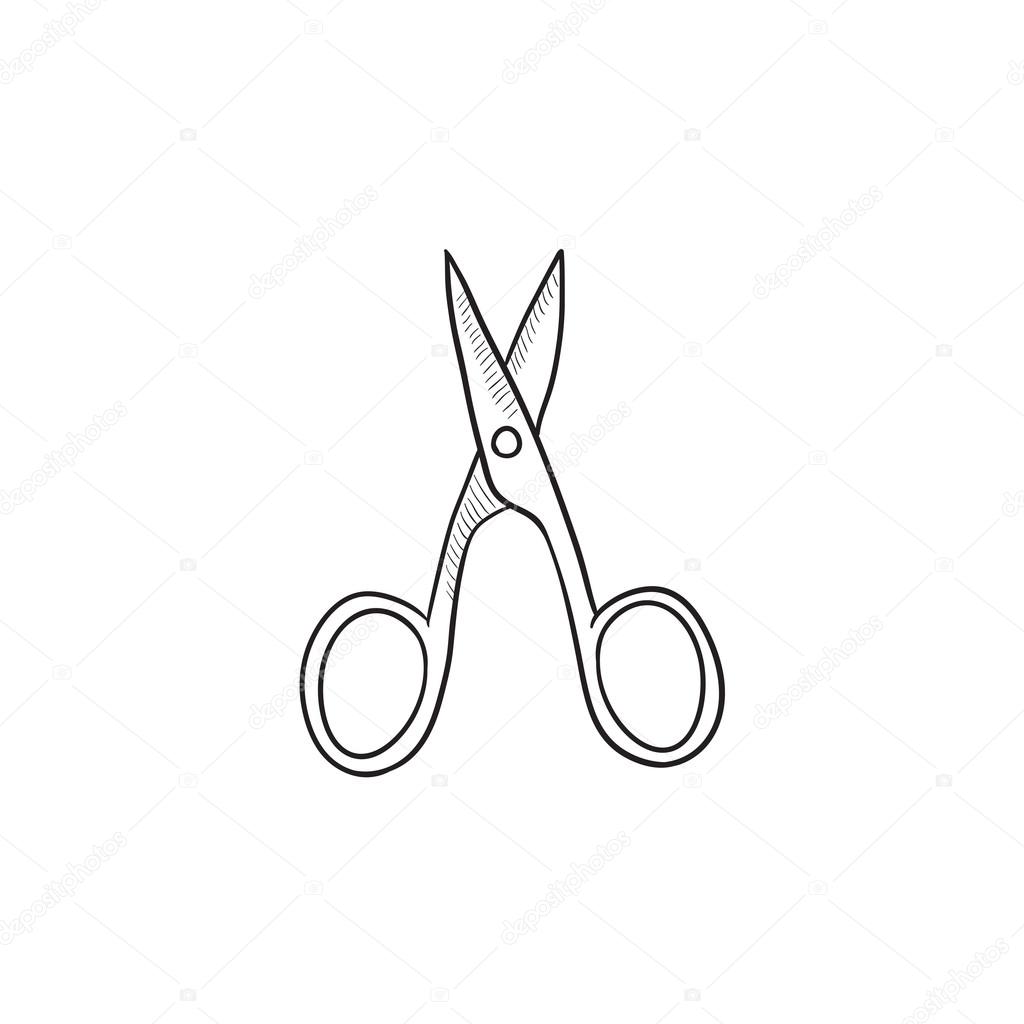 1024x1024 Nail Scissors Sketch Icon. Stock Vector Rastudio