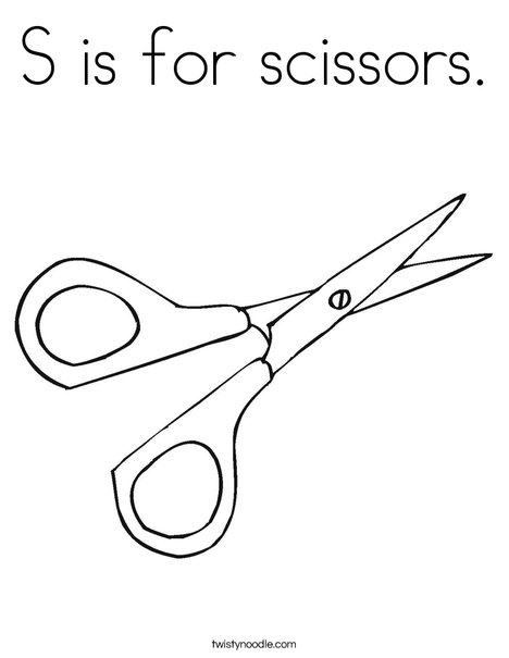 468x605 S Is For Scissors Coloring Page