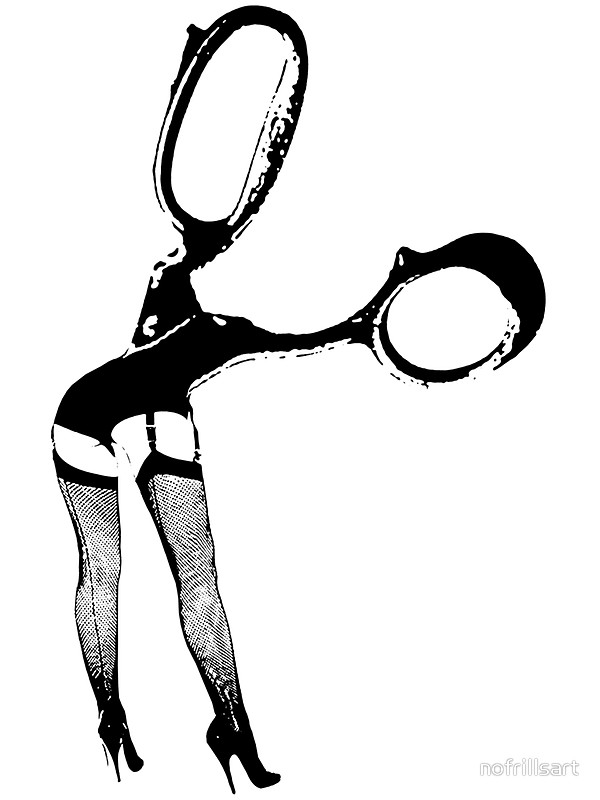 600x800 Sexy Scissors Stickers By Nofrillsart Redbubble