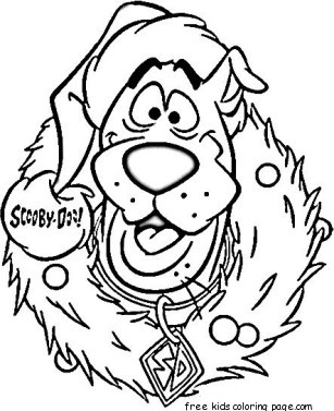 307x377 Print Out Cartoon Scooby Doo Wreath Christmas Coloring Pagesfree