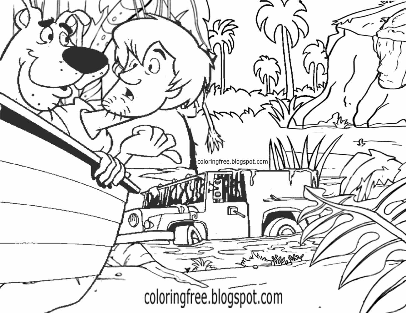 1300x1000 Printable Scooby Doo Coloring Haunted Ghost Town Monster Drawing