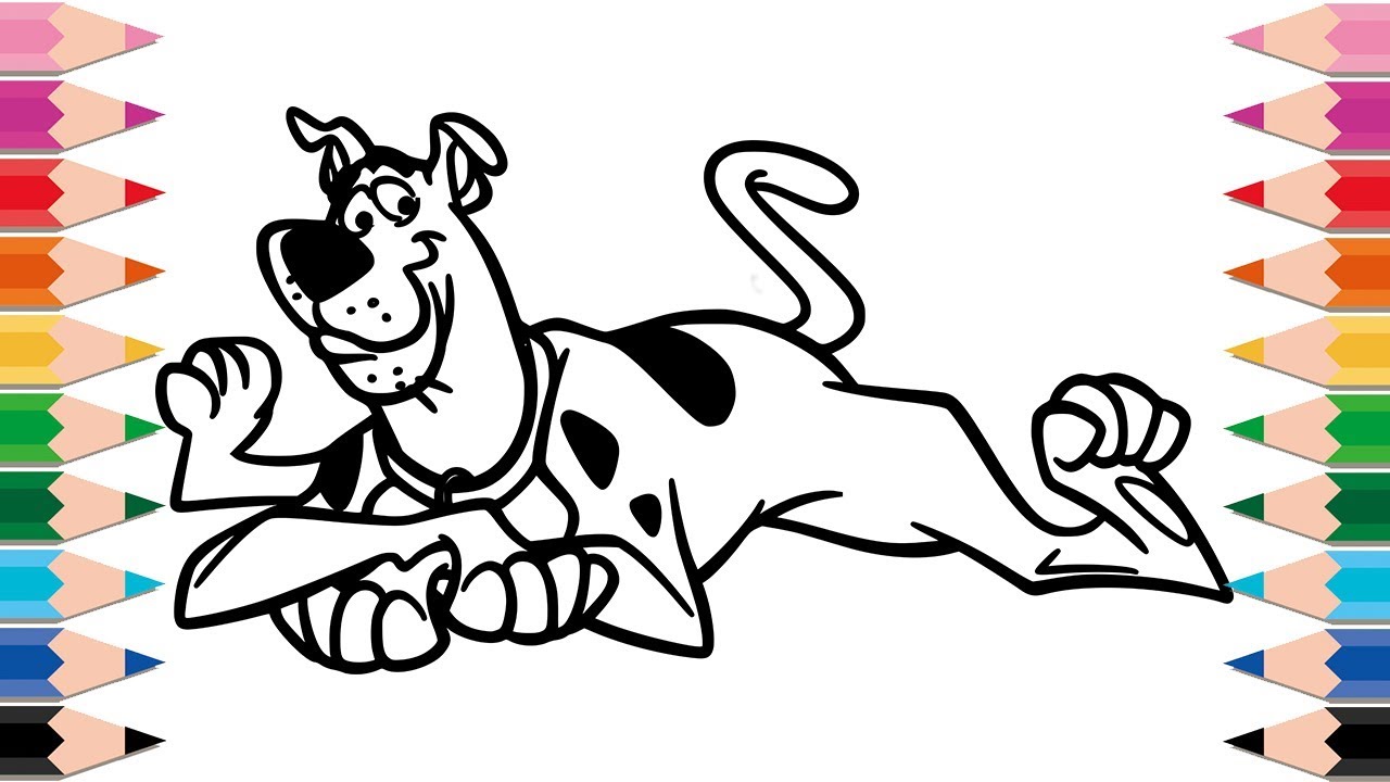 1280x720 How To Draw Scooby Doo Coloring Pages For Kids Learn Colors
