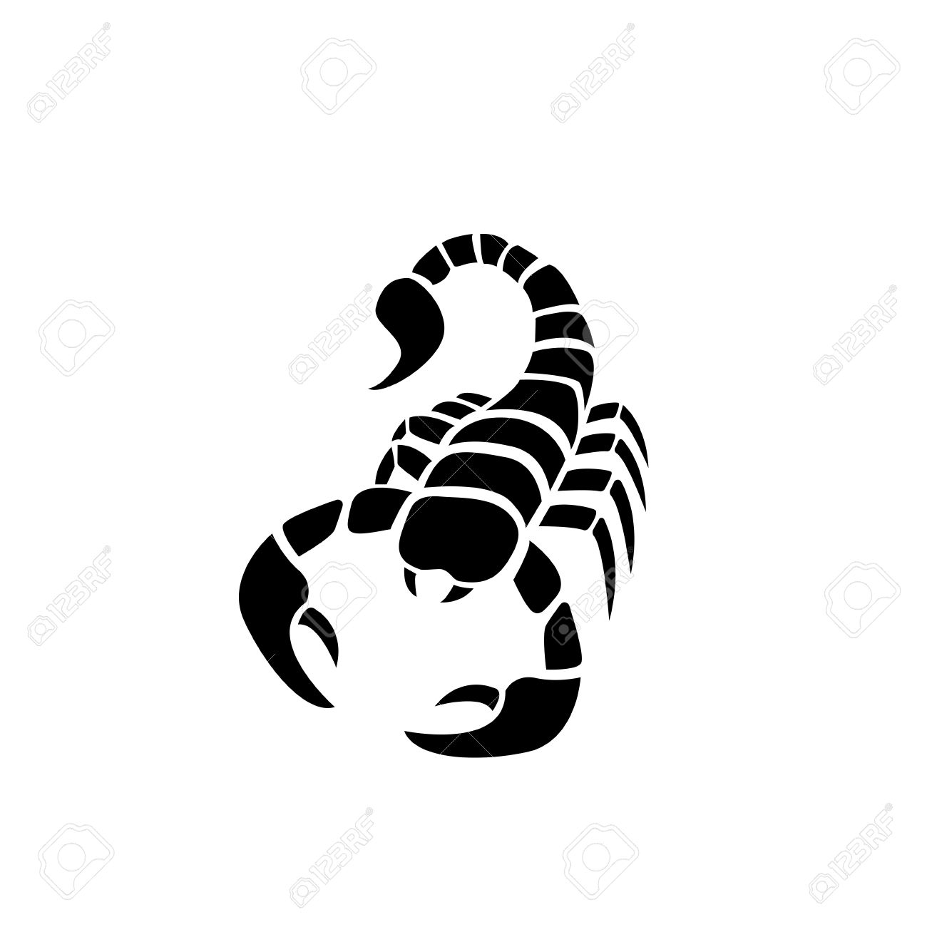 1300x1300 Scorpion Icon In Simple Tattoo Style,vector Design Royalty Free