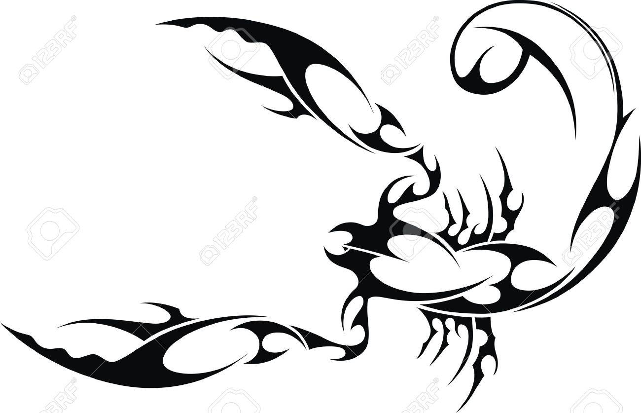 1300x837 Tattoo In The Form Of The Stylized Scorpion Royalty Free Cliparts