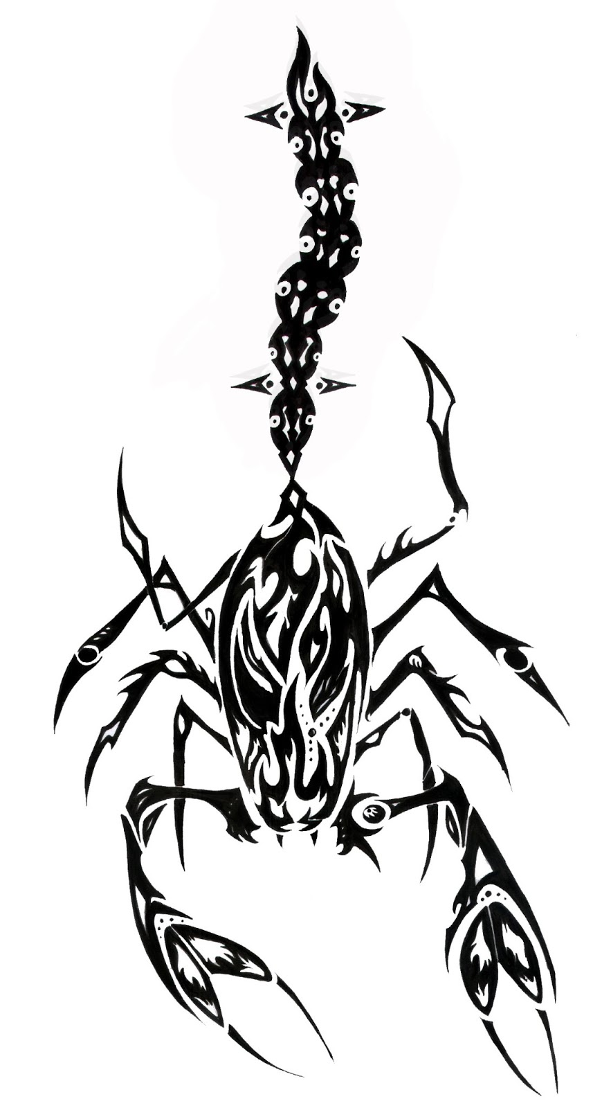 870x1600 Scorpion Tattoo Design