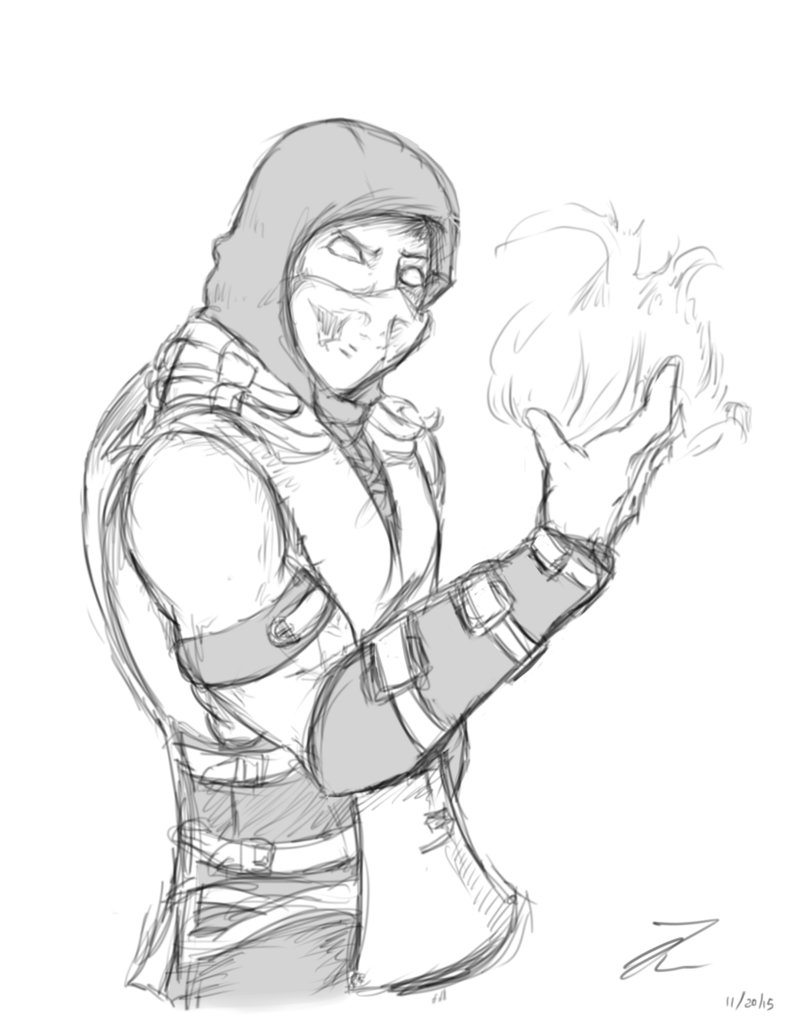 786x1017 Mortal Kombat X Scorpion Drawing
