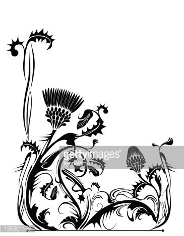 365x470 Thistle Plant In Vintage Style Premium Clipart