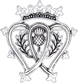 300x320 Sterling Silver Purple Stone Thistle Brooch