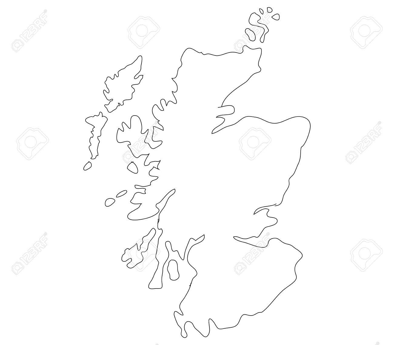 1300x1137 Scotland Map On A White Background Stock Photo, Picture
