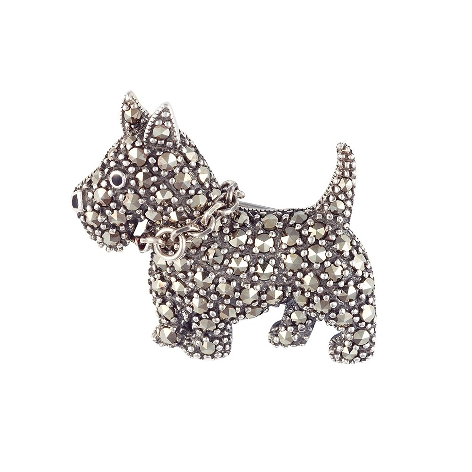 1500x1500 Esse Marcasite Sterling Silver Scottie Dog Brooch Set