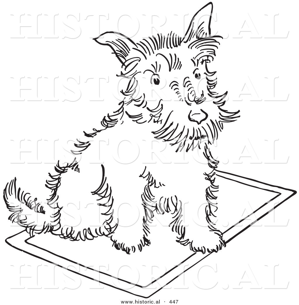 1024x1044 Historical Vector Illustration Of A Scottie Dog Sitting On A Rug