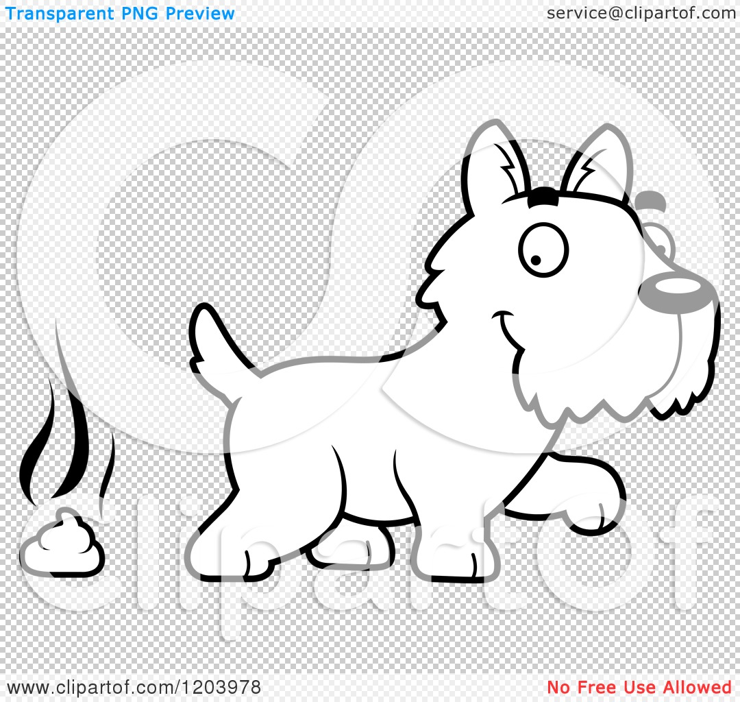 1080x1024 Cartoon Of Blacknd White Cute Scottish Terrier Puppynd