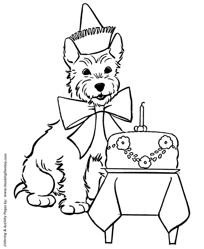 670x820 Dog Coloring Pages Printable Terrier Birthday Dog Coloring Page