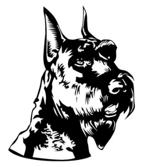 280x330 Schnauzer Head Decal Sticker