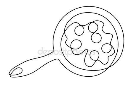 450x294 Scrambled Eggs One Line Drawing Stock Vector Agnieszka