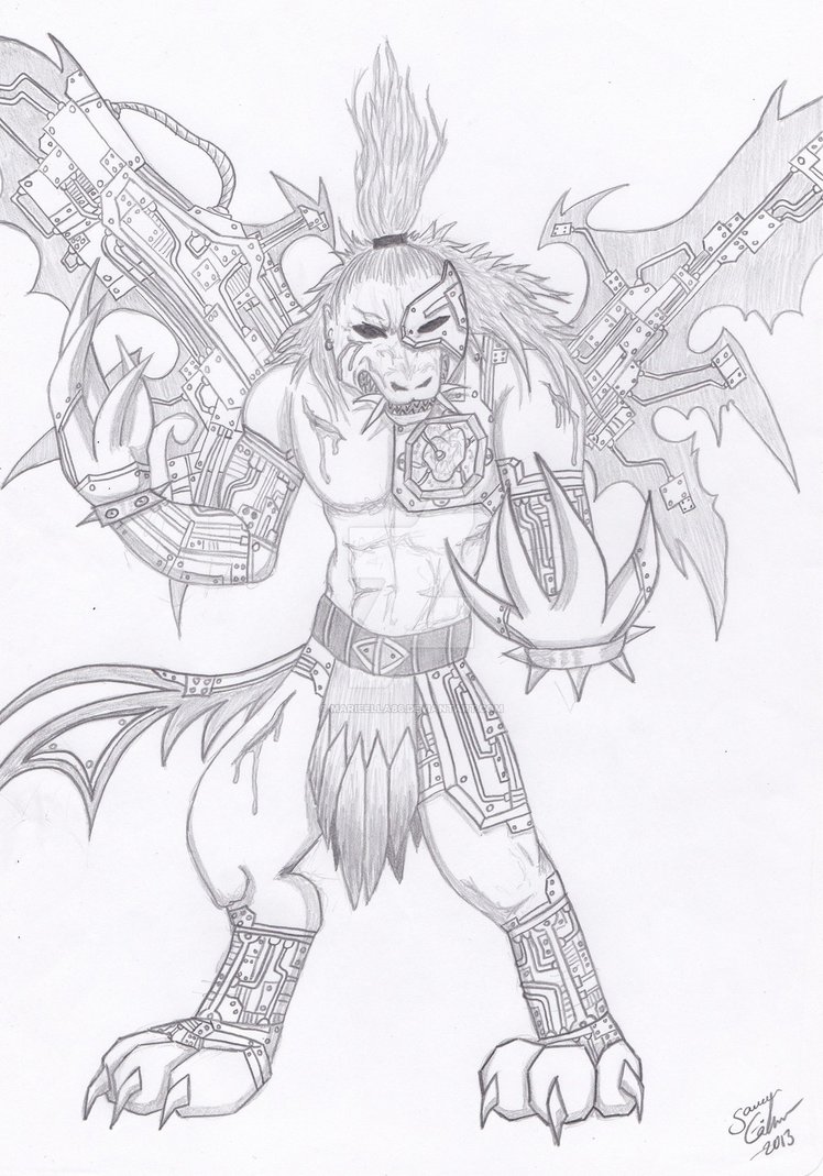 748x1069 Scrap Monster Black And White By Marieella86