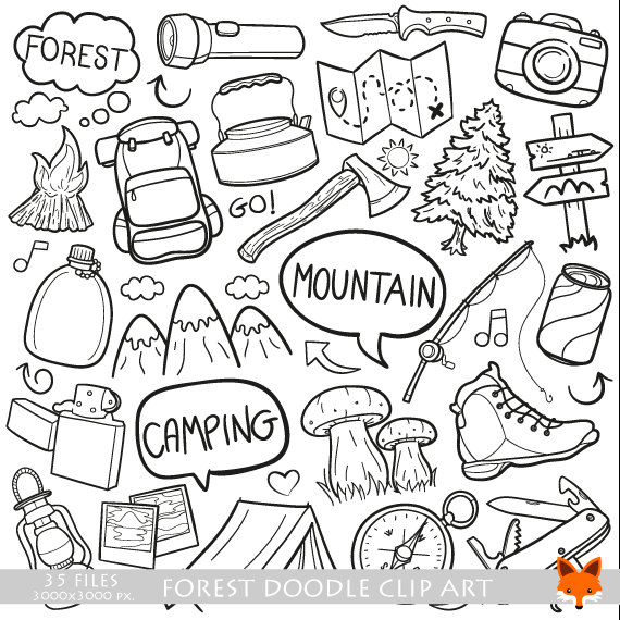 570x570 Mountain Day Forest Family Friends Holidays Doodle Icons Clipart