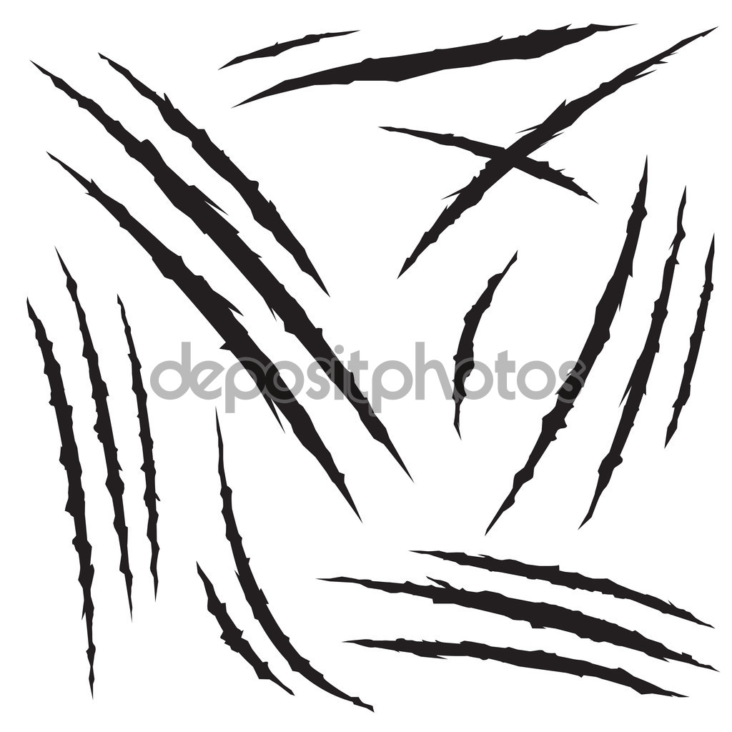 1024x1024 Monster Claw Hole Scratches Set Stock Vector Hellokisdottir
