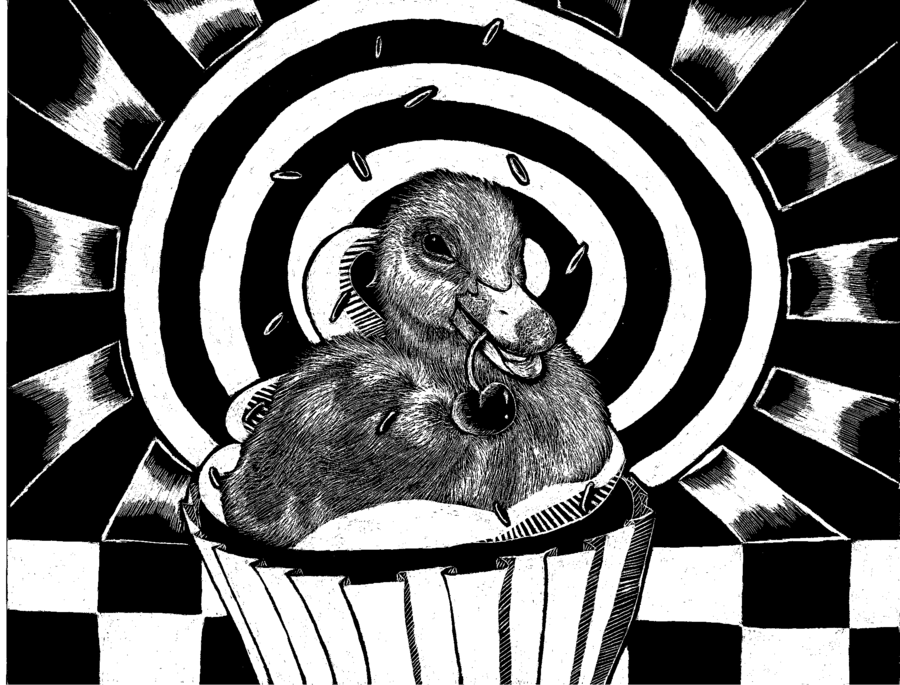900x685 Cupcake Duck Scratch Art By Ocelot Girl