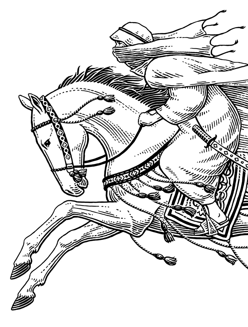 800x1056 Horseman Scratchboard, Pen Amp Ink, Engraving, Woodcut Styles