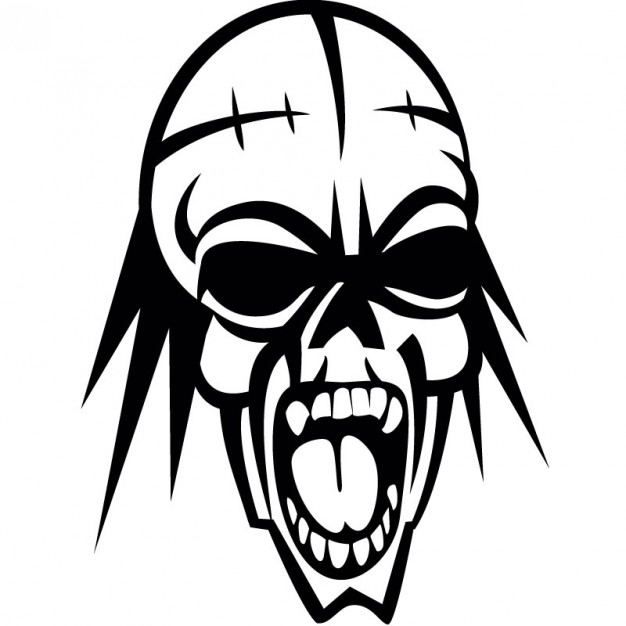 626x626 Screaming Human Skull Vector Illustration Vector Free Download