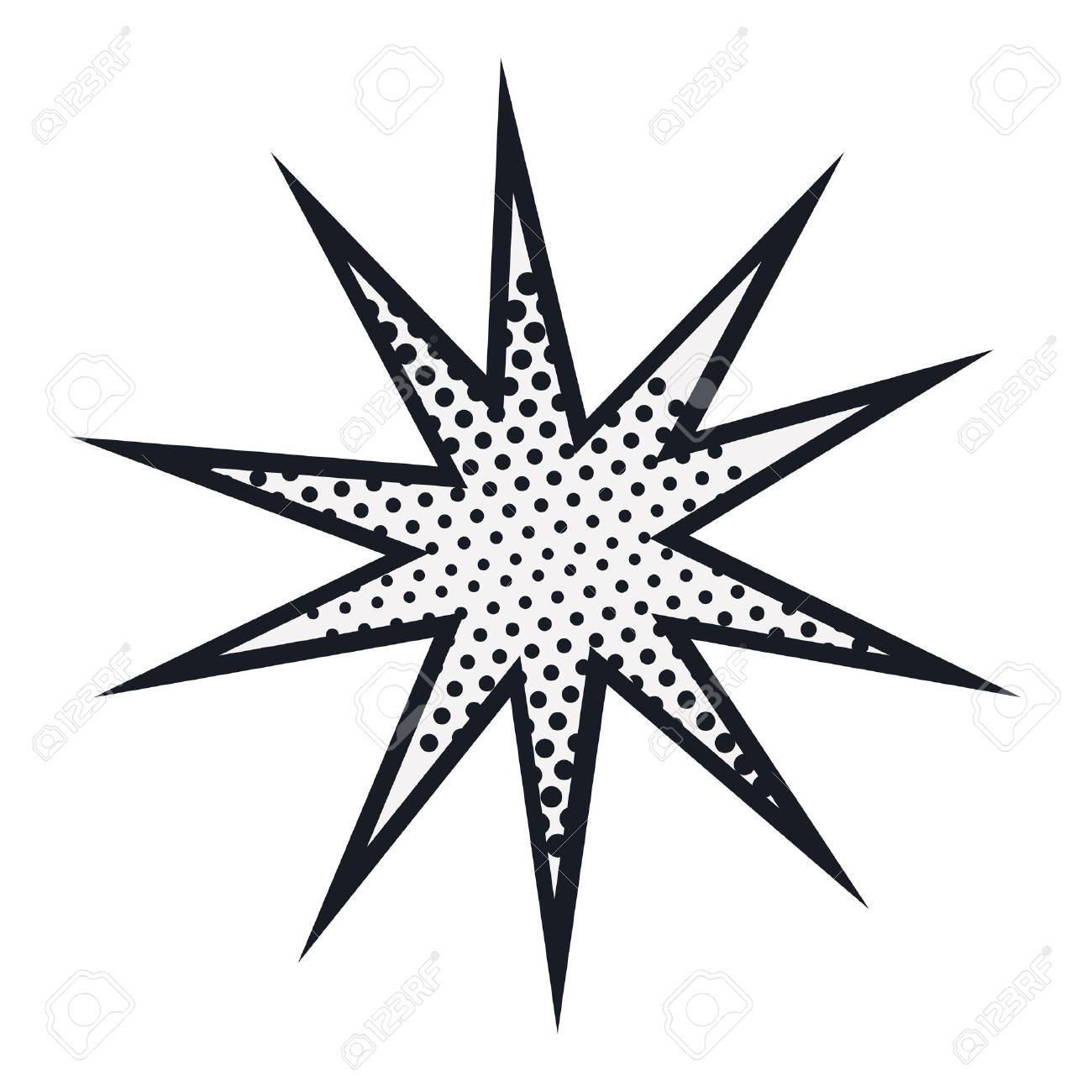 1300x1300 Silhouette Star Shape Scream Pop Art For Dialogue Vector