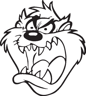 277x310 Taz Screaming Cartoon Characters Cartoons Decals
