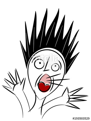 375x500 Man Screaming Sketch Isolated Stock Image And Royalty Free Vector