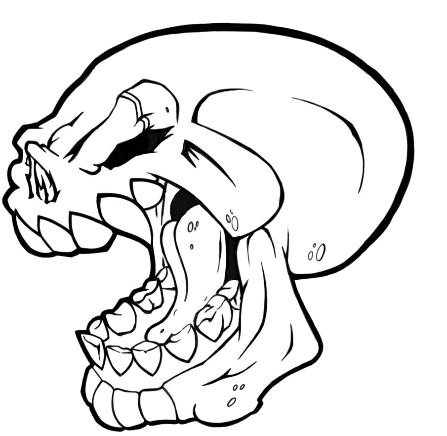 905x882 Screaming Skull By Raidanthunder